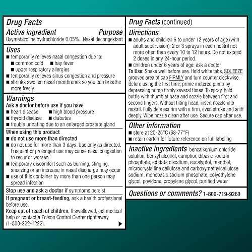 Amazon Basic Care No Drip Severe 12 Hour Nasal Decongestant Pump Mist, Maximum Strength Plus Menthol, Allergy Relief, 1 fl oz (Pack of 1) - Image 5
