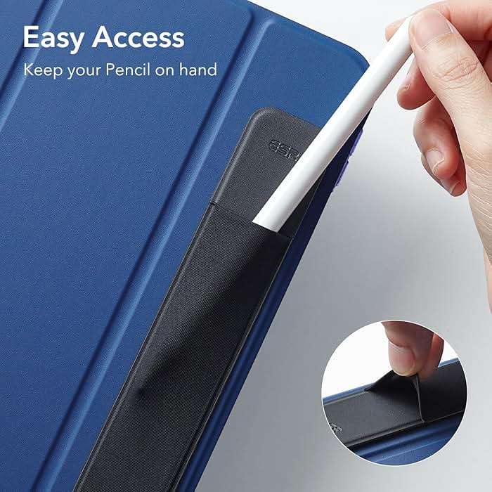 ESR Pencil Case Holder Compatible with The Pencil (Pro and 1st and 2nd Gen), Elastic Pocket for Stylus Pen [Pencil Protected and Safe] Pouch Adhesive Sleeve Attached to Case for Pencil, Black - Image 4
