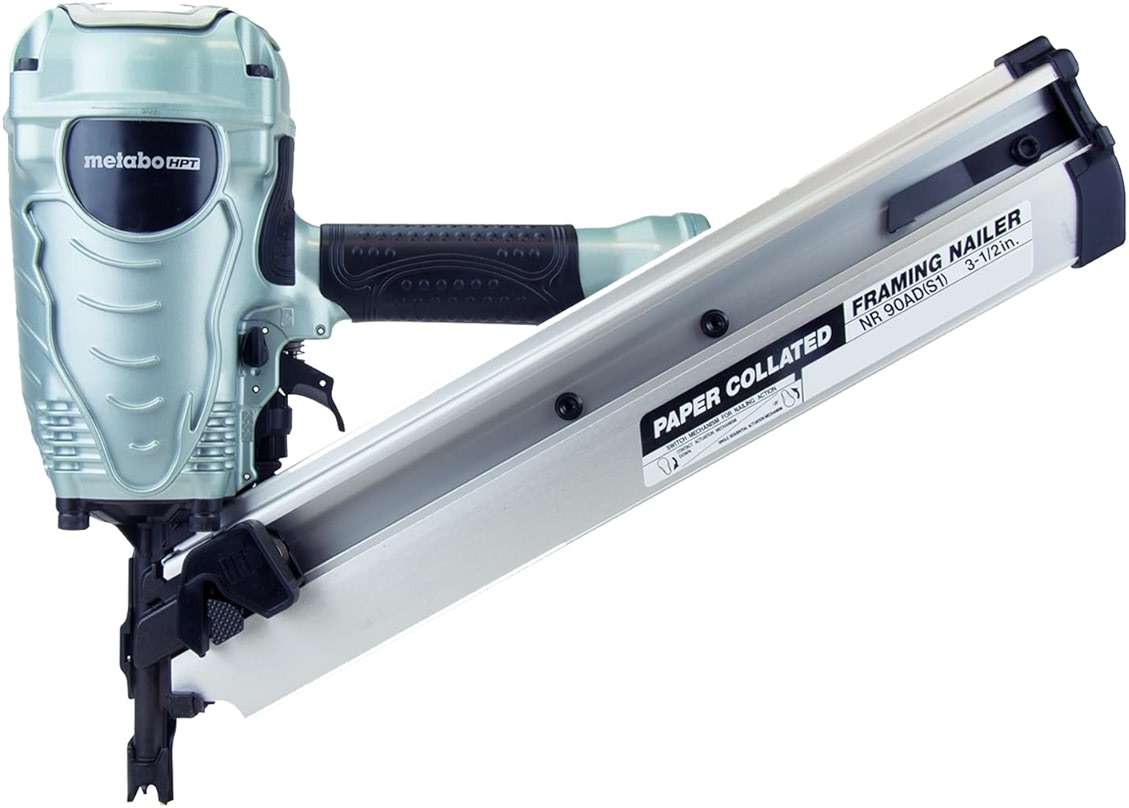 Metabo HPT Framing Nailer, Pro-Preferred Framing Tool for Flooring, Truss Build-Up, Roof Decking, and Housing Construction, Quick Switch Nailing, 3-1/2" 30° Paper Collated Nails, NR90ADS1 - Image 1