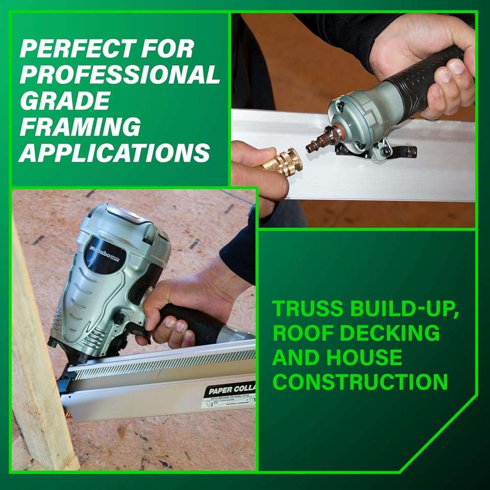 Metabo HPT Framing Nailer, Pro-Preferred Framing Tool for Flooring, Truss Build-Up, Roof Decking, and Housing Construction, Quick Switch Nailing, 3-1/2" 30° Paper Collated Nails, NR90ADS1 - Image 3
