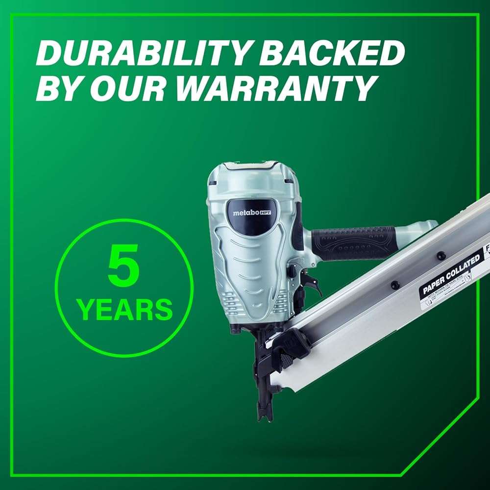 Metabo HPT Framing Nailer, Pro-Preferred Framing Tool for Flooring, Truss Build-Up, Roof Decking, and Housing Construction, Quick Switch Nailing, 3-1/2" 30° Paper Collated Nails, NR90ADS1 - Image 10