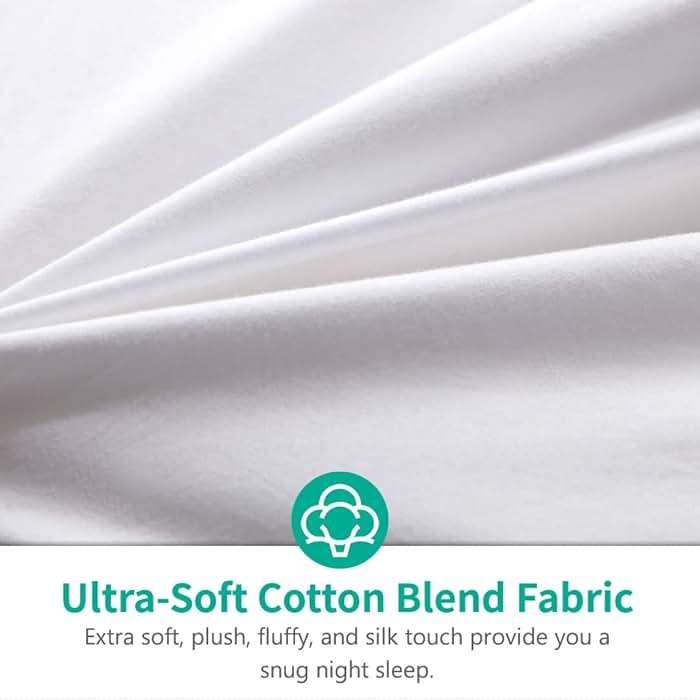 APSMILE Luxury All Season Down Feather Fibers Comforter Full/Queen Size Duvet Insert - 100% Organic Cotton, High Fill Power Medium Warmth, (Ivory White, 90X90) - Image 5