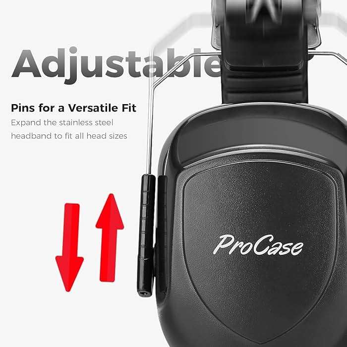 ProCase NRR 28dB Noise Reduction Ear Muffs, Foldable Adjustable Passive Noise Cancelling Headphones for Adults Kids Autism, Hearing Protection for Shooting, Construction, Mowing, Studying -Red - Image 3
