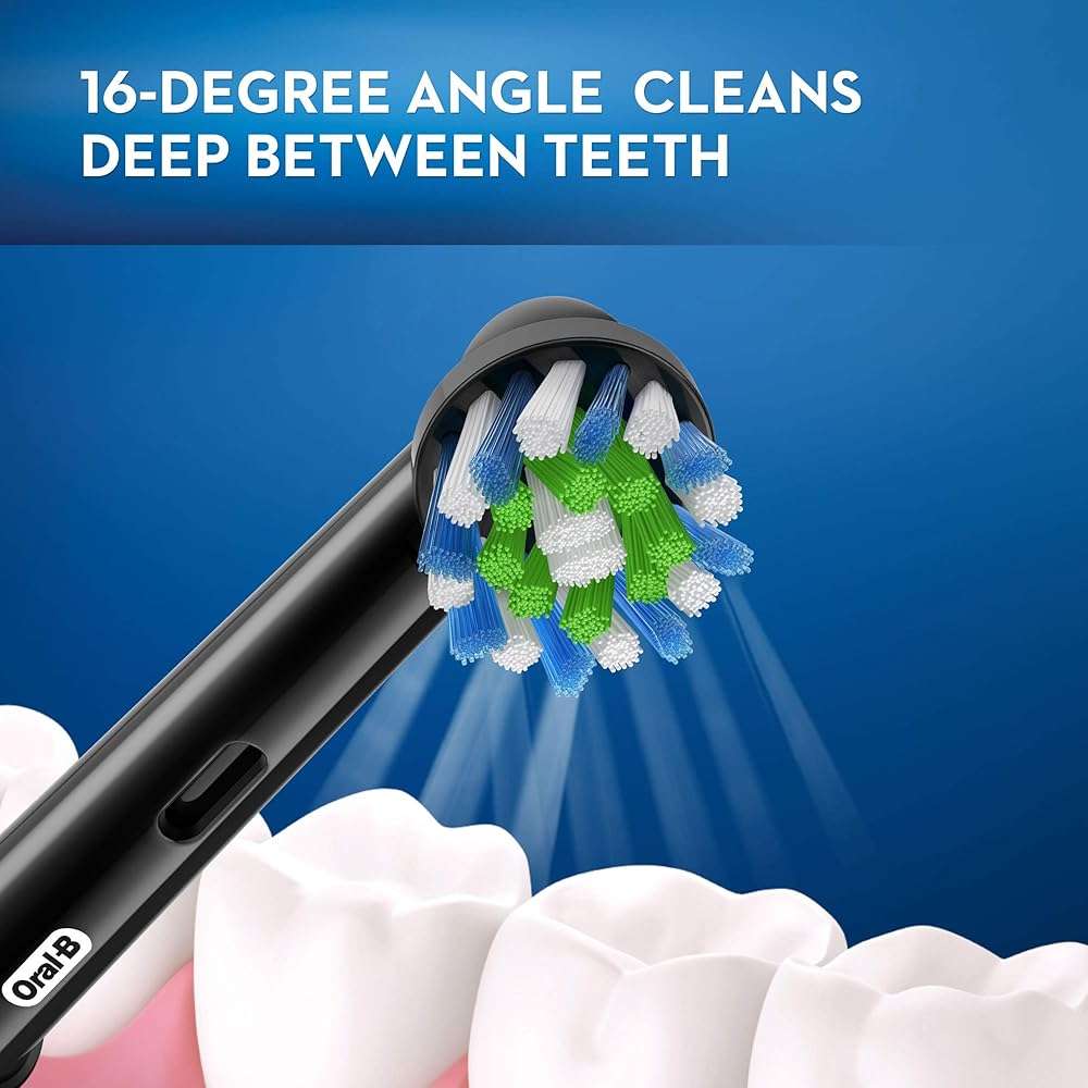 Oral-B CrossAction Electric Toothbrush Replacement Brush Head Refills, Black, 2 Count - Image 3