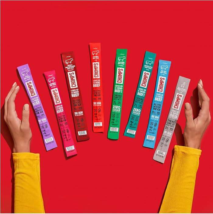 Chomps Grass-Fed and Finished Jalapeño Beef Jerky Snack Sticks 10-Pack - Keto, Paleo, Whole30, 10g Lean Meat Protein, Gluten-Free, Zero Sugar Food, Non-GMO - Image 8