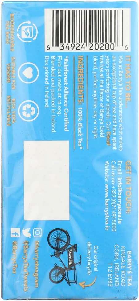 Barrys Tea Decaffeinated 40 bag x 2 (250g) (80 count) - Image 2