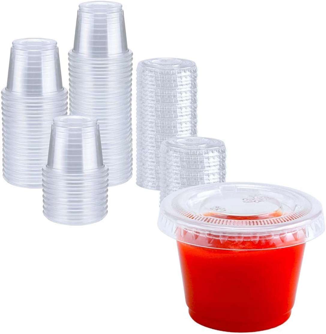 TashiBox 200 Sets - 1 Ounce Jello Shot Cups with Lids, Plastic Souffle Portion Cups with Lids, Clear - Image 4