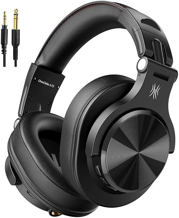 OneOdio A70 Bluetooth Over Ear Headphones, Wireless Headphones with 72H Playtime, Hi-Res, Built-in Mic, 3.5mm/6.35mm Wired Audio Jack for Studio Monitor & Mixing DJ Guitar AMP, Computer PC Gaming - Image 1