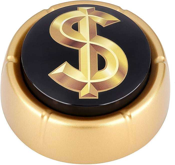 The Monocle Breakers Cash Register Sound Button – Loud Cha Ching Money Noise Push Button – Funny Gold Desk Toy Office Gift – Batteries Included - Image 4