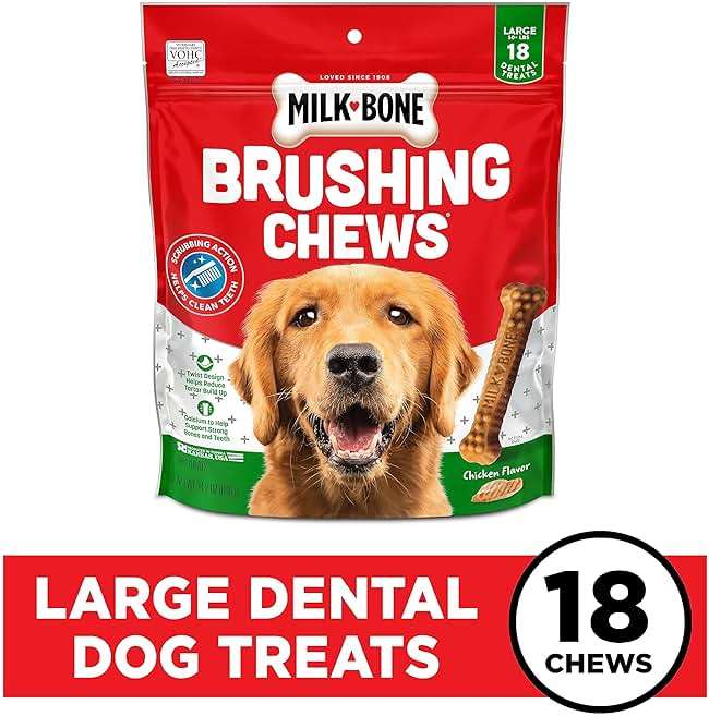 Milk-Bone Brushing Chews Original Chicken Flavor Daily Dental Dog Treats, Large, 24.2 Oz. Bag - Image 2