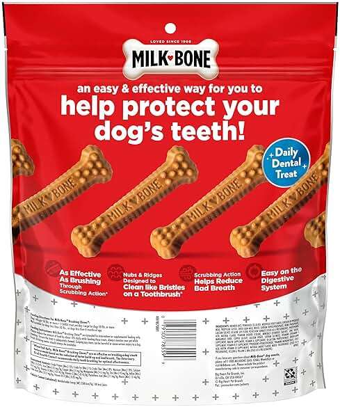 Milk-Bone Brushing Chews Original Chicken Flavor Daily Dental Dog Treats, Large, 24.2 Oz. Bag - Image 3