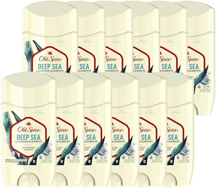 Old Spice Invisible Solid Antiperspirant Deodorant for Men, Deep Sea with Ocean Elements Scent, 2.6 Fluid Ounce (Pack of 12) - Image 1