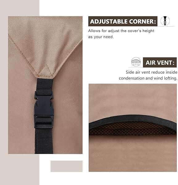 ULTCOVER Rectangular Patio Heavy Duty Table Cover - 600D Tough Canvas Waterproof Outdoor Dining Table and Chairs General Purpose Furniture Cover Size 111L x 74W x 28H inch - Image 6