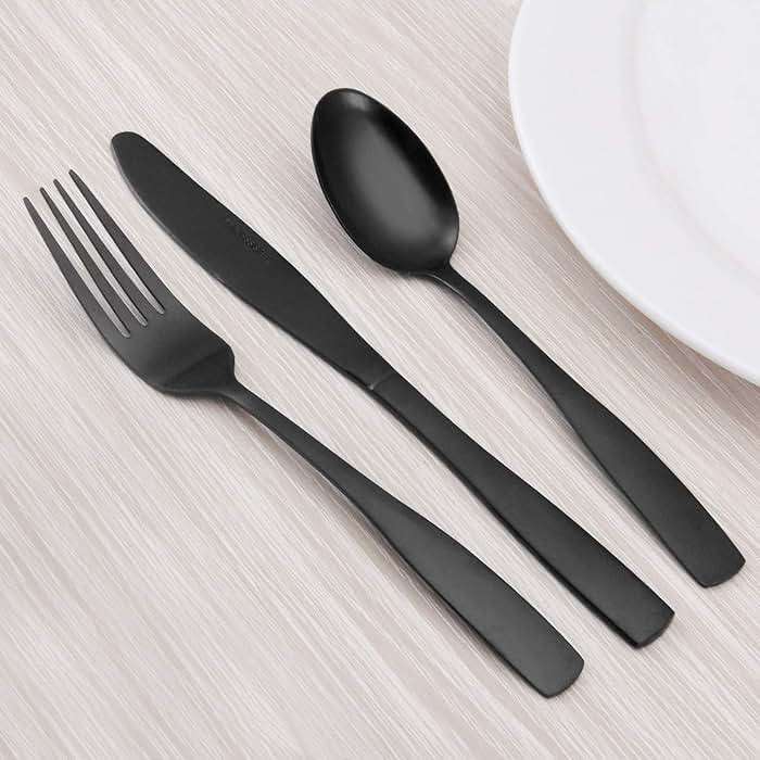 Matte Black Silverware Set, Satin Finish 20-Piece Stainless Steel Flatware set, Tableware Cutlery Set Service for 4, Utensils for Kitchens, Dishwasher Safe - Image 6