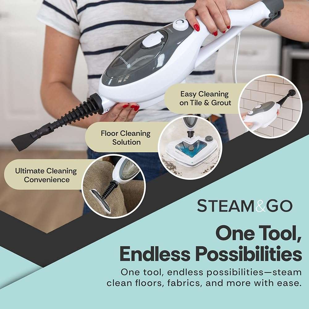 Steam & Go 10-in-1 Multi-Surface Steam Mop - Deep Clean with Heat - Image 4