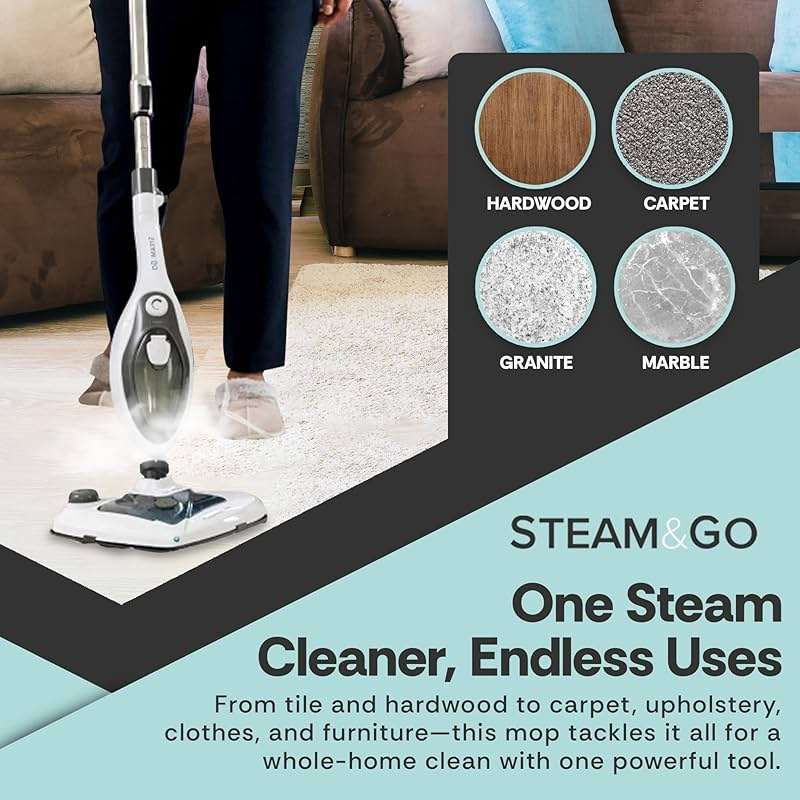 Steam & Go 10-in-1 Multi-Surface Steam Mop - Deep Clean with Heat - Image 5
