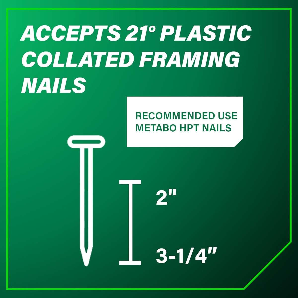 Metabo HPT Framing Nailer, Pro-Preferred Pneumatic Power Nailer & Framing Tool for Flooring, Roof Decking, Selectable Trigger & Rafter Hook, 21° 2" to 3-1/4" Plastic Collated Nails, NR83A5 - Image 11