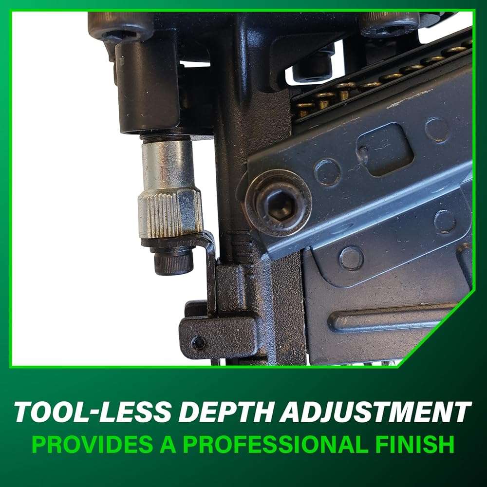 Metabo HPT Framing Nailer, Pro-Preferred Pneumatic Power Nailer & Framing Tool for Flooring, Roof Decking, Selectable Trigger & Rafter Hook, 21° 2" to 3-1/4" Plastic Collated Nails, NR83A5 - Image 6