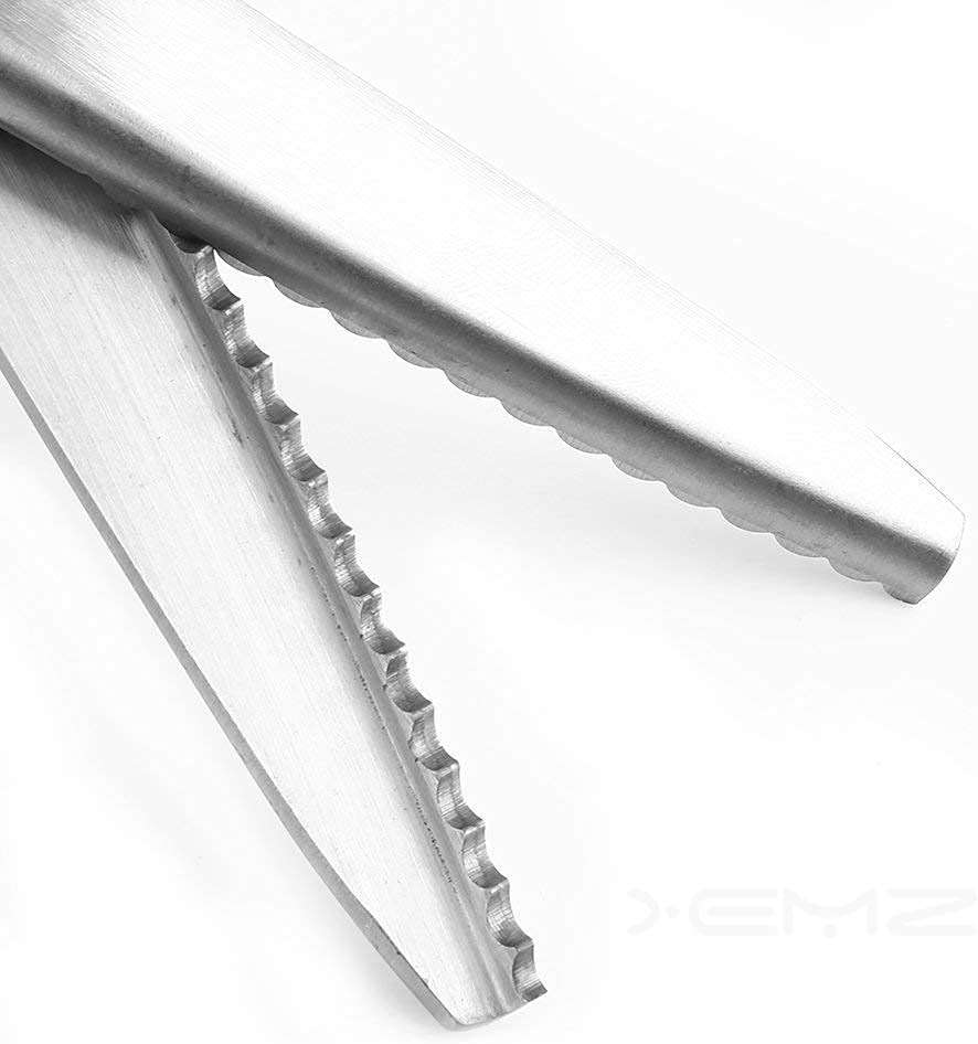 Professional Pinking Shears, Comfort Grip Handle Stainless Steel Dressmaking Scissors Sewing Art Craft Cut Tool, Serrated and Scalloped Blade Cutting Scissor for Fabric Decoration (Scalloped 3mm) - Image 4