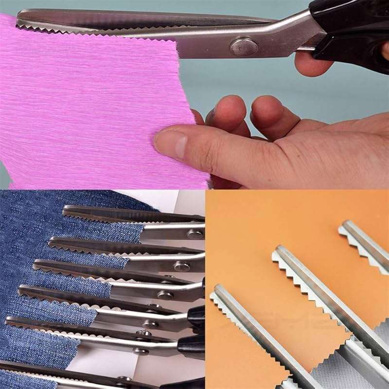 Professional Pinking Shears, Comfort Grip Handle Stainless Steel Dressmaking Scissors Sewing Art Craft Cut Tool, Serrated and Scalloped Blade Cutting Scissor for Fabric Decoration (Scalloped 3mm) - Image 6