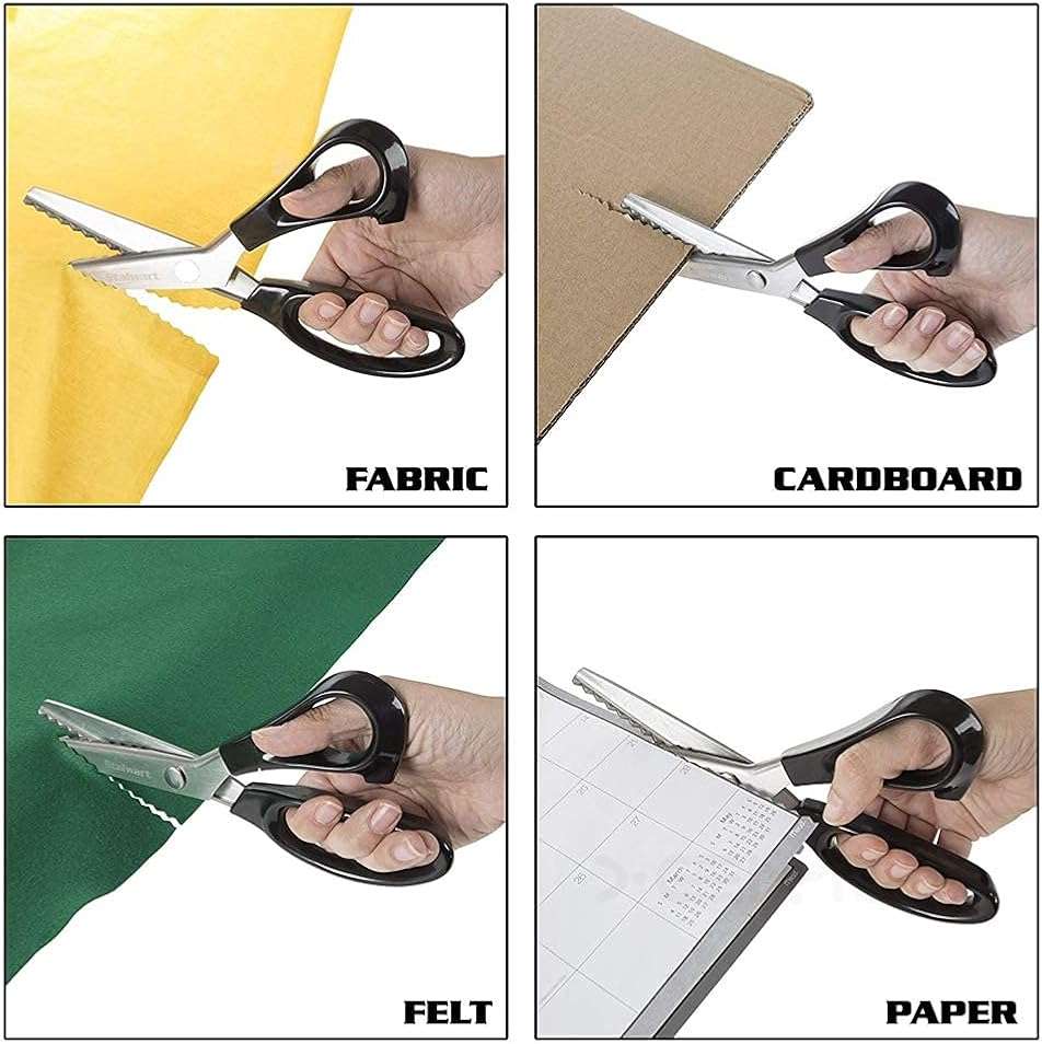 Professional Pinking Shears, Comfort Grip Handle Stainless Steel Dressmaking Scissors Sewing Art Craft Cut Tool, Serrated and Scalloped Blade Cutting Scissor for Fabric Decoration (Scalloped 3mm) - Image 8