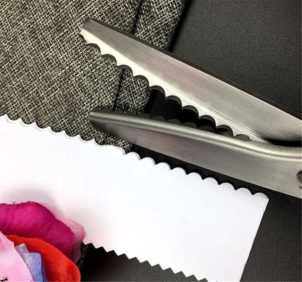 Professional Pinking Shears, Comfort Grip Handle Stainless Steel Dressmaking Scissors Sewing Art Craft Cut Tool, Serrated and Scalloped Blade Cutting Scissor for Fabric Decoration (Scalloped 3mm) - Image 9