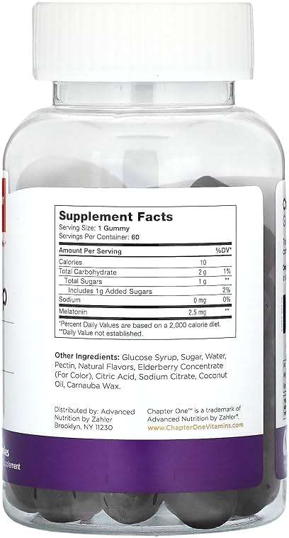 Zahler Chapter One Sleep Gummies - 2.5 mg Melatonin Gummies to Support Restful Sleep - Dietary Supplement for Kids' Bedtime Routine - Kosher, Gluten-Free & Dairy-Free - 60 Count - Image 5