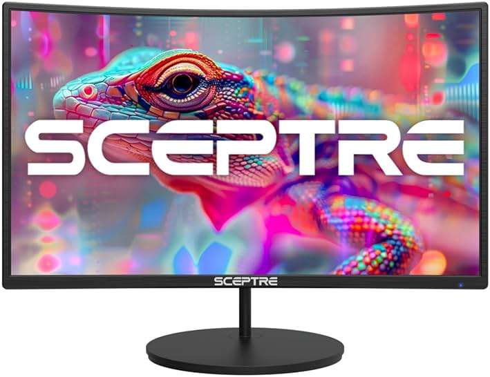 Sceptre Curved 27-inch Prime Monitor up to 100Hz 1080p, HDMI x2, VGA, 99% sRGB, Built-in Speakers, R1500, Machine Black 2025 (C275W-1920RN Series) - Image 1