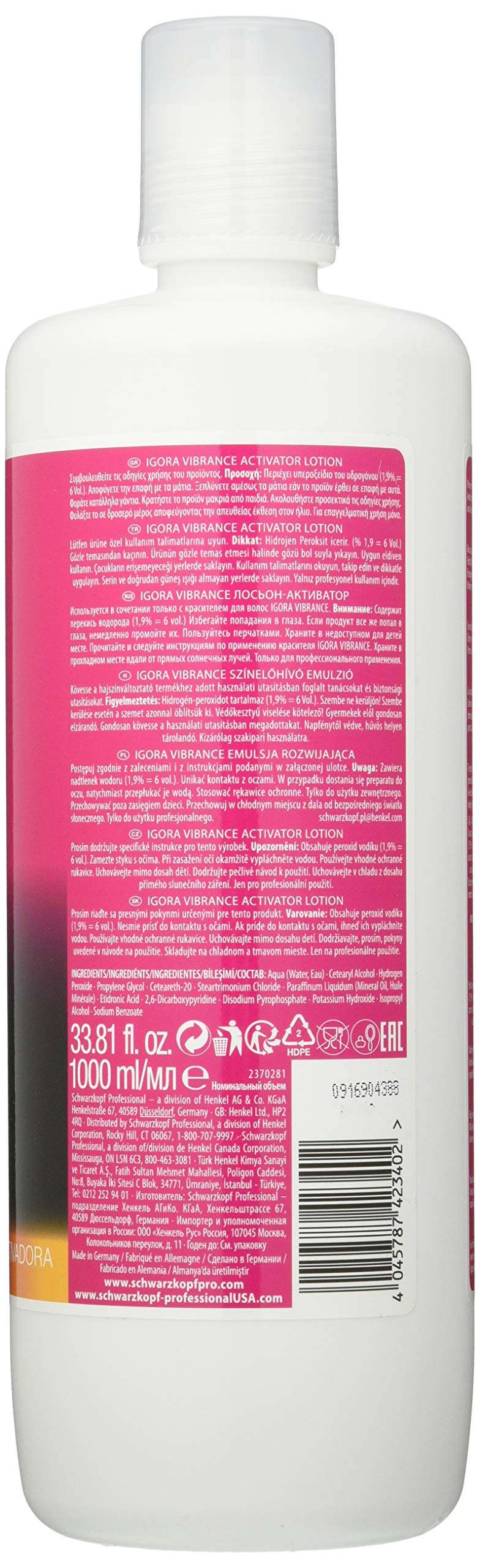 Schwarzkopf Igora Royal Vibrance Activating Lotion 1.9% (6 Volume) 1 Liter - Image 2