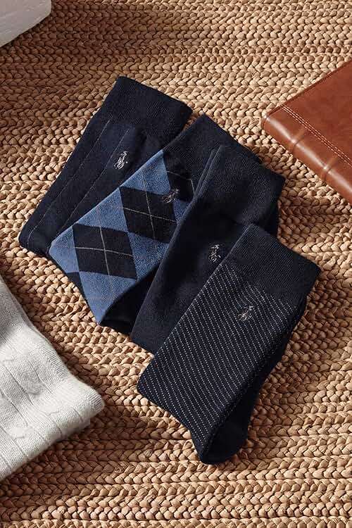 POLO RALPH LAUREN Men's Assorted Pattern Dress Crew Socks (4-Pack) - Image 3