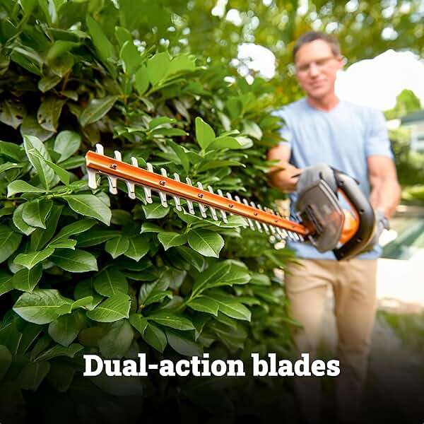 WORX 22" Cordless Hedge Trimmer, Electric Hedge Trimmer with Dual-Action Blades, Lightweight Bush Trimmer with 4.4 LBS, Battery & Charger Not Included, WG261.9 - Image 2