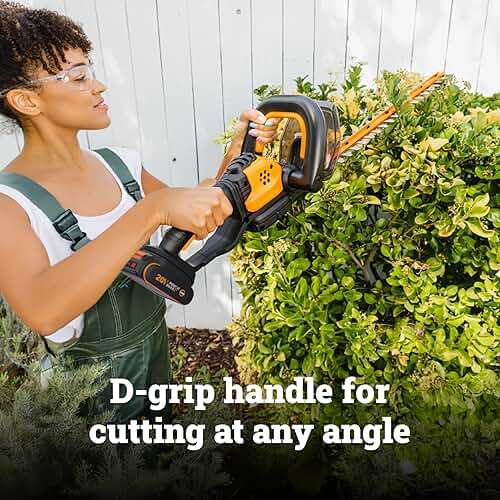 WORX 22" Cordless Hedge Trimmer, Electric Hedge Trimmer with Dual-Action Blades, Lightweight Bush Trimmer with 4.4 LBS, Battery & Charger Not Included, WG261.9 - Image 5