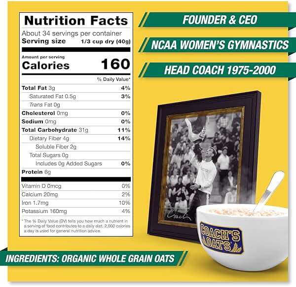 COACH'S OATS Organic Whole Grain Oatmeal 3 lbs | Cracked n’ Toasted | Quick-Cooking, Steel Cut Texture | Heart-Healthy, Delicious Breakfast | Microwavable, Stovetop, Overnight Oatmeal - Image 2