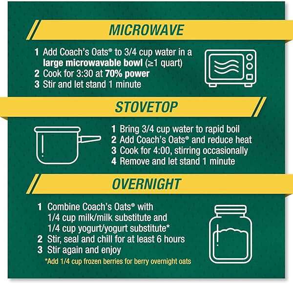 COACH'S OATS Organic Whole Grain Oatmeal 3 lbs | Cracked n’ Toasted | Quick-Cooking, Steel Cut Texture | Heart-Healthy, Delicious Breakfast | Microwavable, Stovetop, Overnight Oatmeal - Image 5