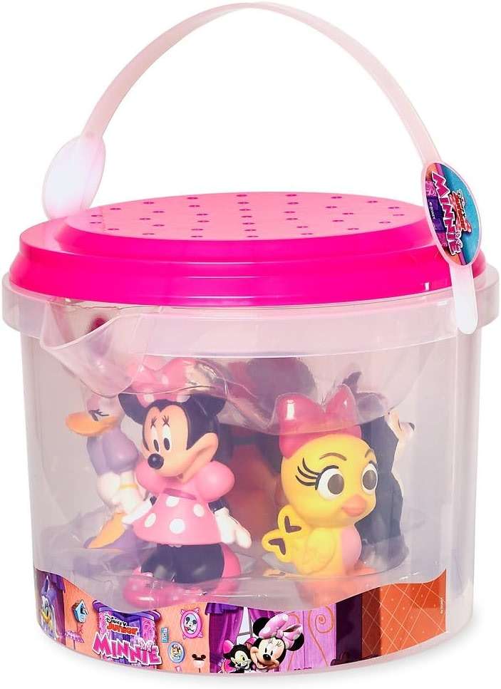 Disney Store Official Minnie Mouse Bath Toys Set - Includes 5 Detailed Toys with a Straining Storage Bucket - Bath Time Fun & Water Play Set for Kids - Image 2