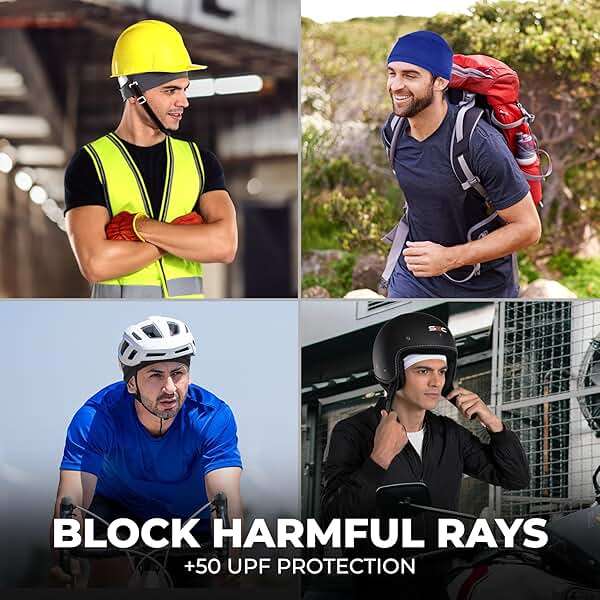 Tough Headwear Skull Cap - Skull Caps for Men - Motorcycle and Bike Helmet Liner - Hard Hat Cooling Hats - No Sweat Head Caps - Image 6