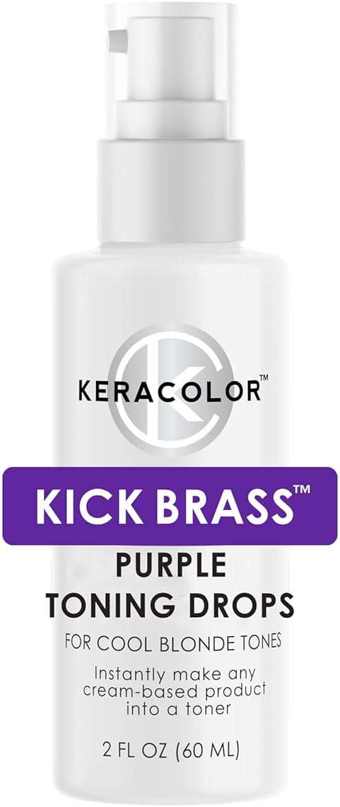 Keracolor Purple or Gold Toning Drops to Create Your Own Purple Shampoo - Mix with Any Shampoo, Conditioner or Cream Styler - Image 1