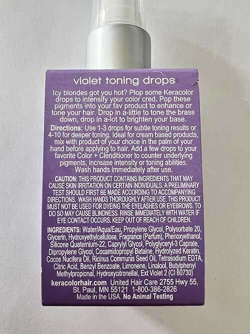 Keracolor Purple or Gold Toning Drops to Create Your Own Purple Shampoo - Mix with Any Shampoo, Conditioner or Cream Styler - Image 8