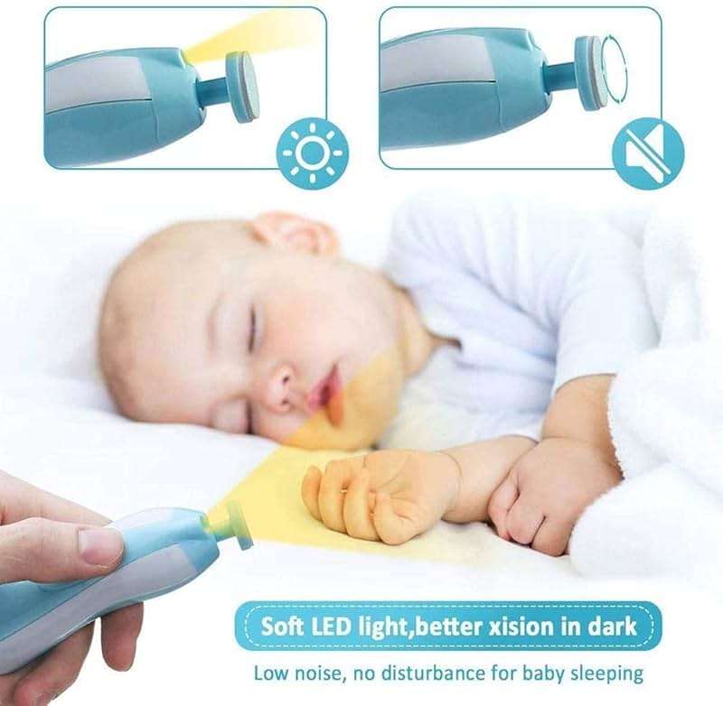 Electric Nail File Drill for Baby No Sharp Claws Hurt, 6 in 1 Safety Cutter Trimmer Clipper for Toes and Fingers (Blue) - Image 7