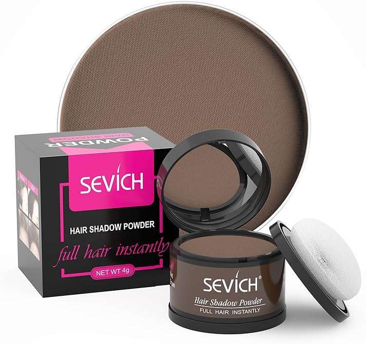 Sevich Hairline Powder,Instantly Conceals Hair Loss, Root Touch up Powder, Hair Shadow Toppers for Women & Men, Touch Up for Thinning Gray Hair, Windproof & Sweatproof,Medium brown - Image 1