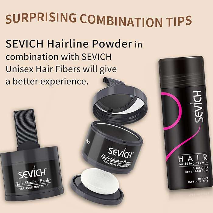 Sevich Hairline Powder,Instantly Conceals Hair Loss, Root Touch up Powder, Hair Shadow Toppers for Women & Men, Touch Up for Thinning Gray Hair, Windproof & Sweatproof,Medium brown - Image 7