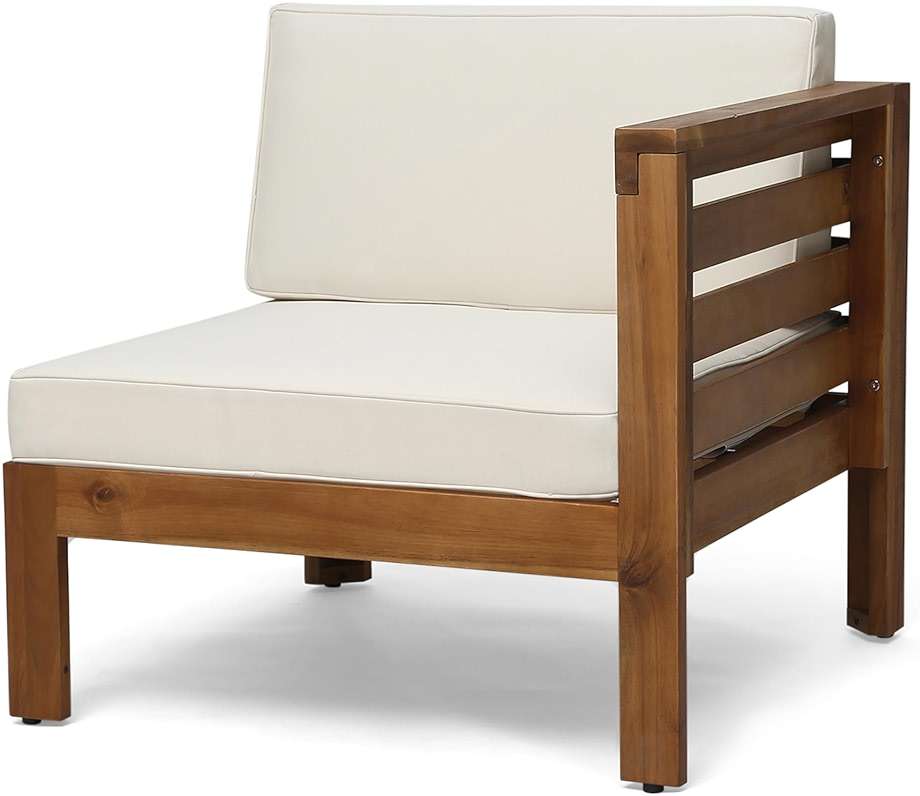 Christopher Knight Home Alice Outdoor 5 Piece Acacia Wood Sofa Set, Teak Finish, Beige - Image 9