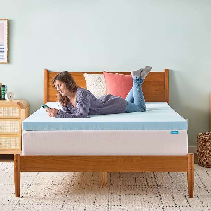 Linenspa Memory Foam Mattress Topper, Queen Size - 3 Inch Gel Infused Memory Foam - Plush Feel - Cooling and Pressure Relieving - CertiPUR Certified - Image 2