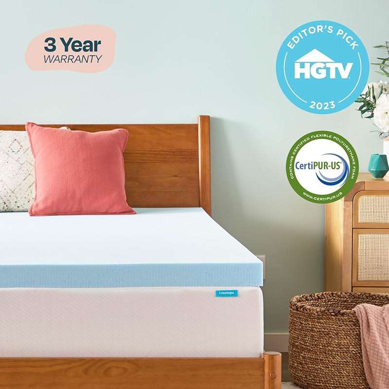 Linenspa Memory Foam Mattress Topper, Queen Size - 3 Inch Gel Infused Memory Foam - Plush Feel - Cooling and Pressure Relieving - CertiPUR Certified - Image 6