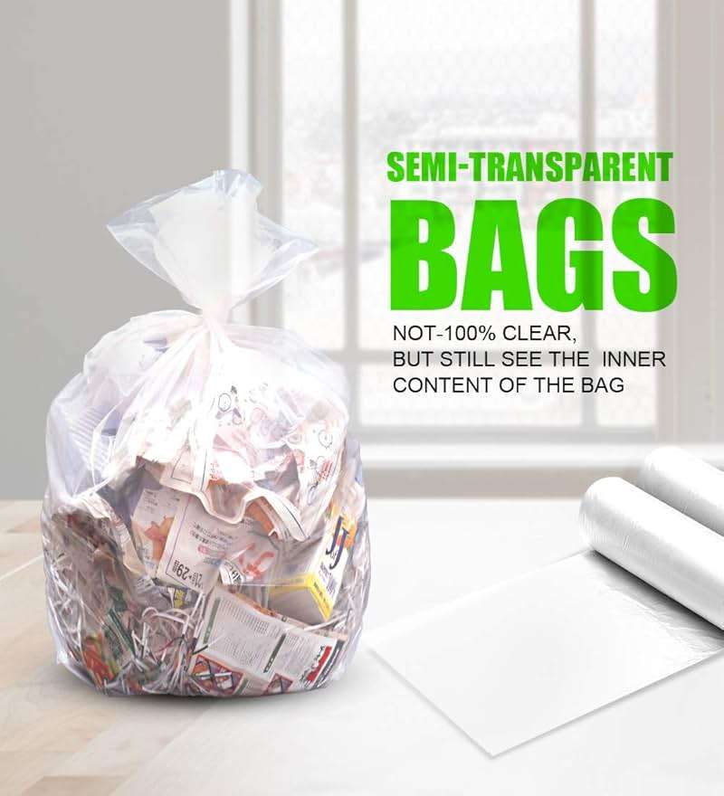 FORID Clear Small Trash Bags - 4 Gallon Garbage Bags Wastebasket Bin Liners 220 Count Plastic Trash Bags for Bathroom Bedroom Office Trash Can - Image 2