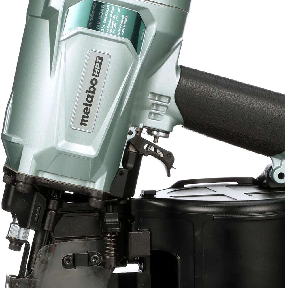 Metabo HPT Coil Framing Nailer | Pro Preferred Brand of Pneumatic Nailers | 15 Degree Magazine | Accepts 2-Inch up to 3-1/4-Inch Nails | Ideal for Wall Sheathing, Roof Decking, & Subflooring | NV83A5 - Image 4