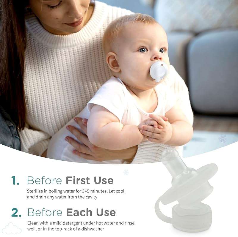 Nippii Freezable Pacifier for Baby Teething Relief - Safe Infant Teether with Cooling Effect - Easy to Clean, Medical Grade Soft Silicone - BPA Free - for Babies 0-9 Months - Made in USA - Image 5