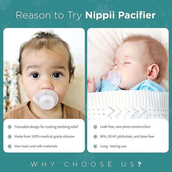 Nippii Freezable Pacifier for Baby Teething Relief - Safe Infant Teether with Cooling Effect - Easy to Clean, Medical Grade Soft Silicone - BPA Free - for Babies 0-9 Months - Made in USA - Image 7