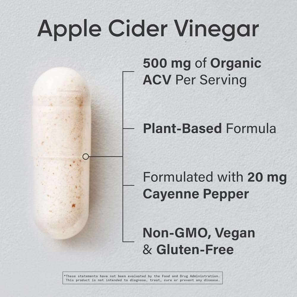 Sports Research® Apple Cider Vinegar with Cayenne Pepper | Made from Organic Fermented Apple Cider - Non-GMO Project Verified & Vegan Certified (120 Veggie Capsules) - Image 2