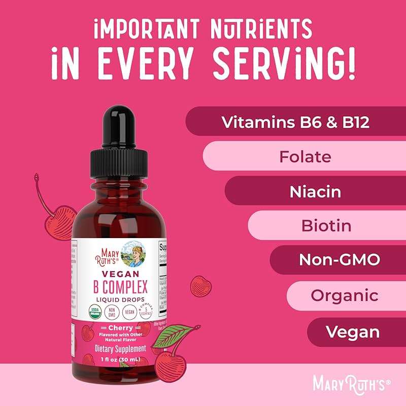 MaryRuth Organics Vitamin B Complex | B Vitamins Complex | Biotin | Vitamin B12 | Niacin | Folate | Metabolic Support Supplement | Vegan | USDA Organic | Non-GMO | Gluten Free | 2 Month Supply - Image 7